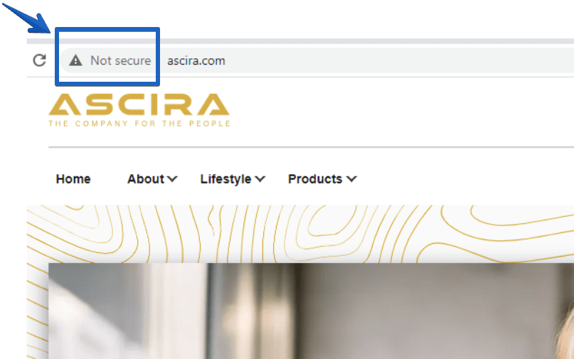 Ascira Website - Not Secure