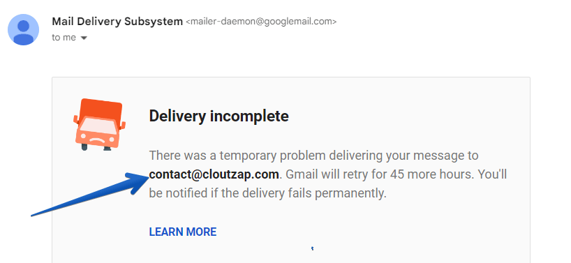 CloutZap - Mail Delivery Incomplete