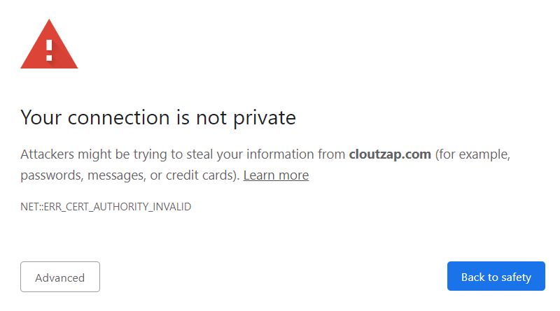 CloutZap - Connection not private CloutZap - Connection not private