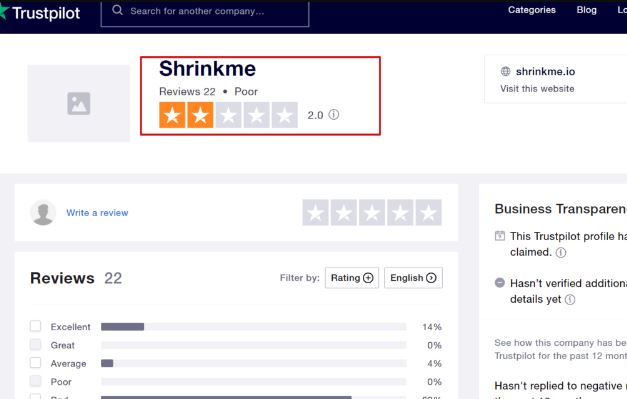 ShrinkMe - Trustpilot