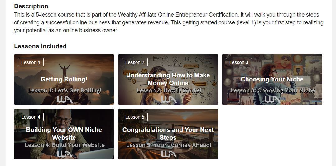 Wealthy Affiliate Level 1