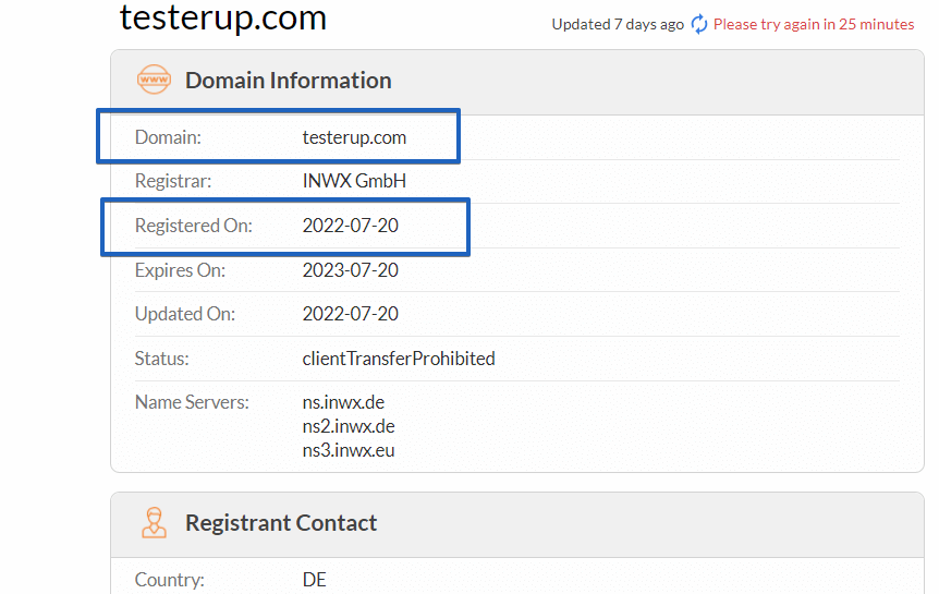 Whois testerup.com