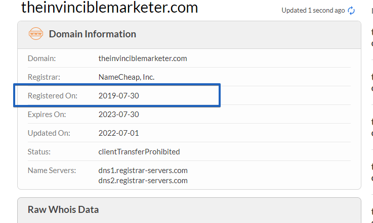 Whois theinvinciblemarketer.com