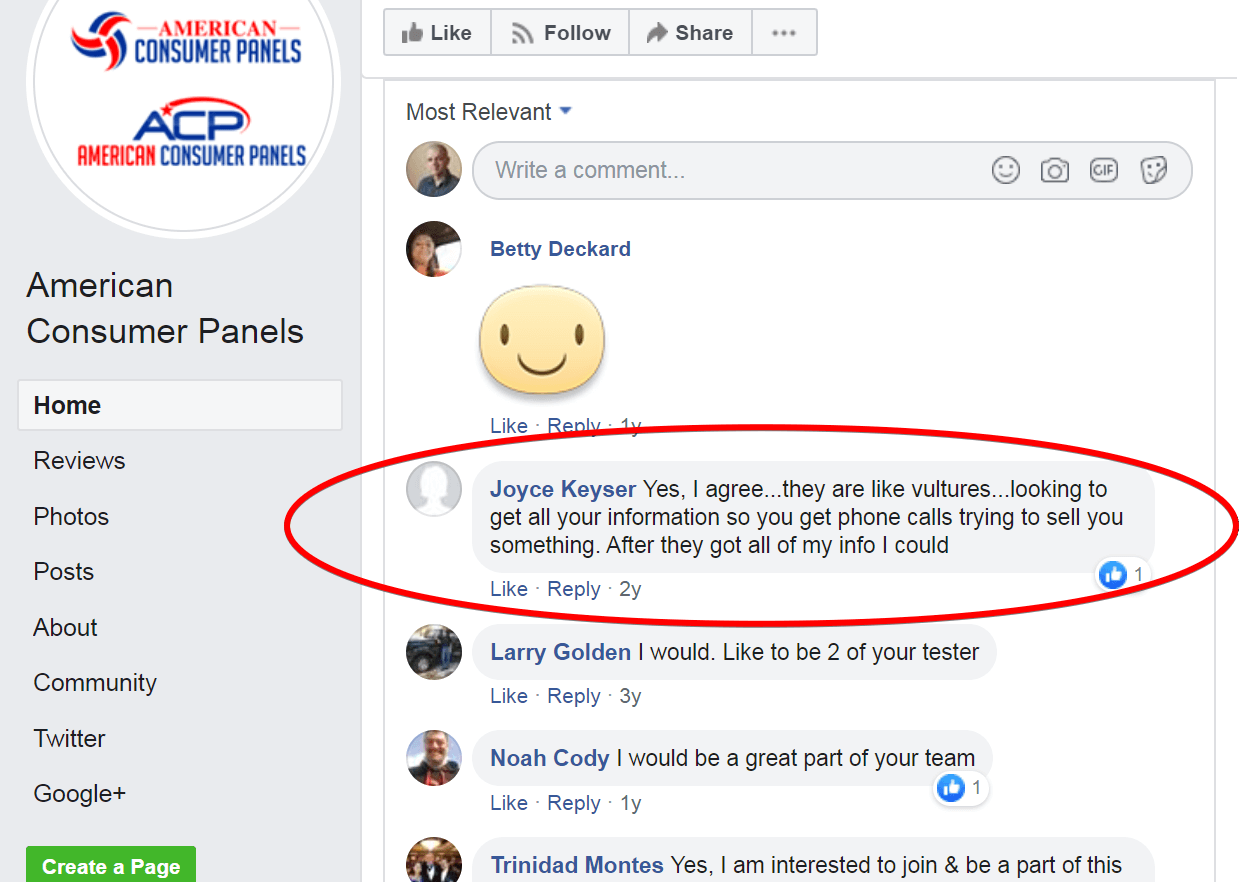 American Consumer Panels - Facebook Comments