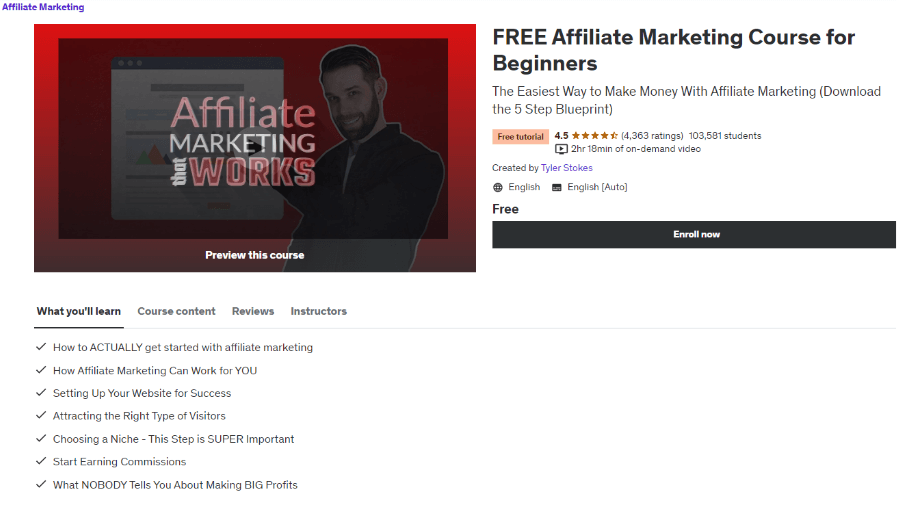 top free affiliate marketing courses