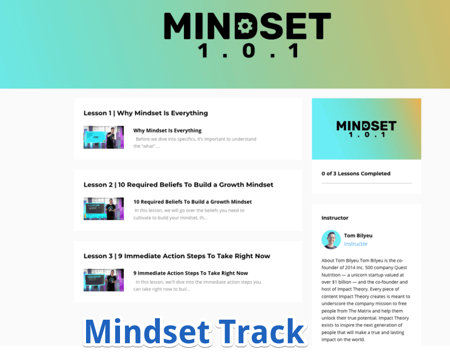 Mindset Track - Impact Theory University Review