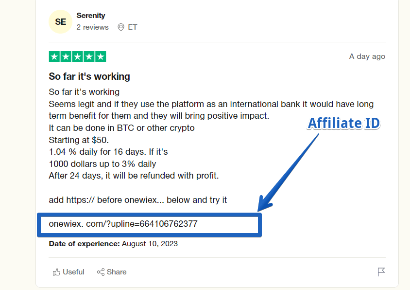 Onewiex Reviews - Affiliate ID