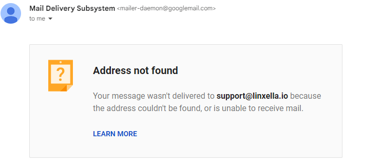 LinXella - emai address doesn't work