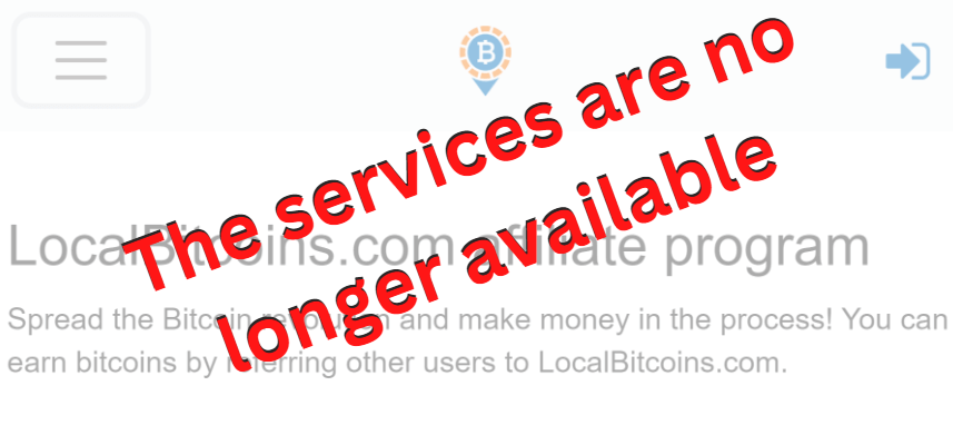 LocalBitcoins - The services are no longer available