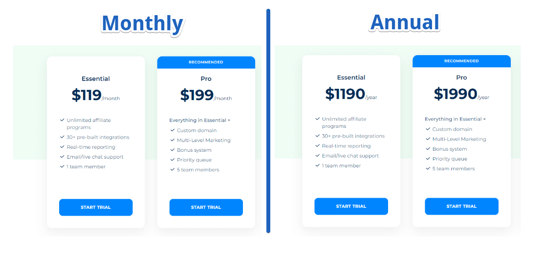 Tapfiliate Pricing