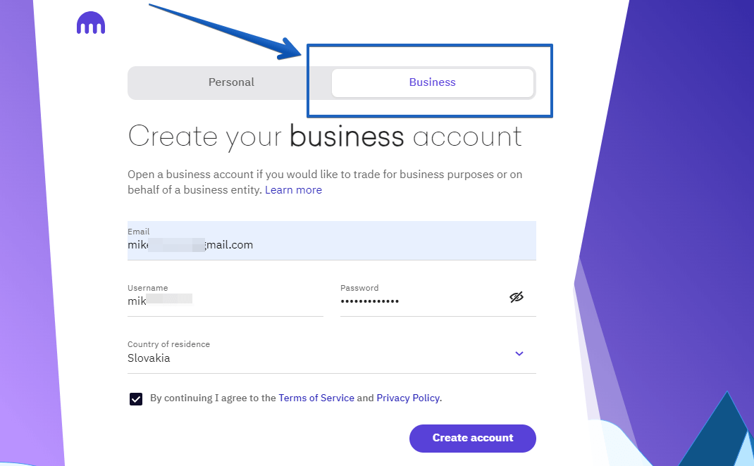 Create an account