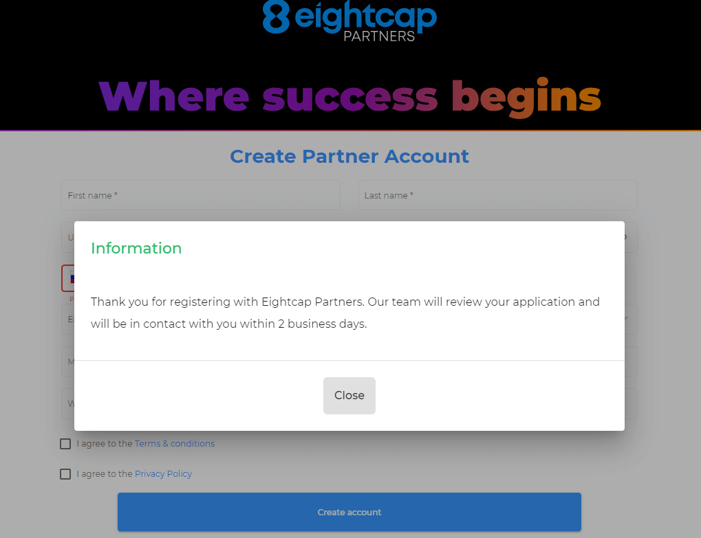 How to sign up For The Eightcap Affiliate Program