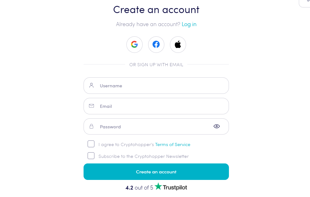 How to sign up for Cryptohopper